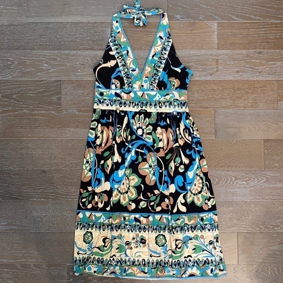 Jones New York  70's Print Halter Dress | 12 - Picture 1 of 6